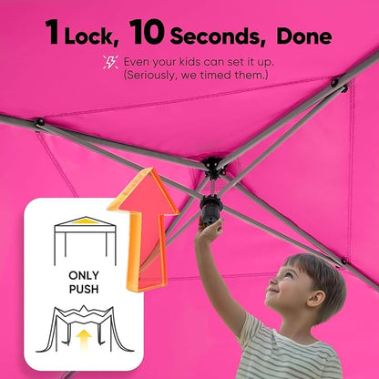 Quictent Privacy 10x10 Pop up Canopy Tent with Sidewalls and Roll-up Ventilated Windows, One Person Setup, Easy Outdoor Commercial Gazebo Shelter Enclosed Waterproof, Bonus 4 Sandbags