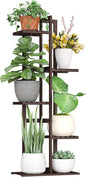 BMOSU Bamboo Plant Stand for Indoor Outdoor Plants Corner Tall Plant Shelf 6 Potted Holder Shelf Plant Rack Holder Display Rack(Brown)