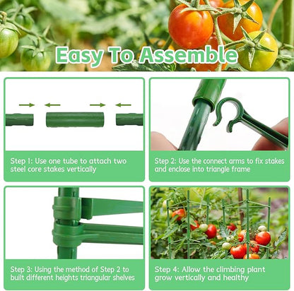 Riare 4 Pack 4 FT Tomato Cages for Garden- 48inches Heavy Duty Tomato Stakes and Supports, Adjustable Tall Tomato Plant Support Trellis for Pots, Raised Garden Bed, Climbing Vegetables Plants