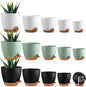 Remerry 15 Pcs 7/6.5/6/ 5.5/5 Inch Self Watering Planters with Drainage Hole Plant Pots Plastic Flower Pots Indoor Plant Pots Self Watering Pots and Saucer Reservoir for Indoor Outdoor Plant Flower