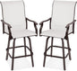 Best Choice Products Set of 2 Swivel Barstools, Bar Height Outdoor Chairs, 360 Rotating Patio Bar Stools w/All-Weather Mesh, 300lb Capacity - Ivory