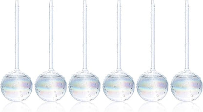 Clear Plant Watering Globes Set of 6 - Large Self Watering Globes for Indoor & Outdoor Plants - Automatic, Glass Watering Bulbs for Daily Use, Plant Watering Devices