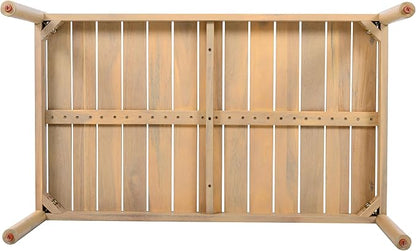 Christopher Knight Home Lenor Patio Acacia Wood Coffee Table, Solid Wood Outdoor Table for Patio Furniture Set, Slat Panel Rectangular Top, Light Teak
