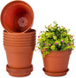 homenote Plant Pots,7.5 Inch Flower Pots for Plants Plastic Planters for Indoor with Multiple Drainage Holes and Trays, for All Home Garden Flowers Succulents,Outdoor(T8 Pack)