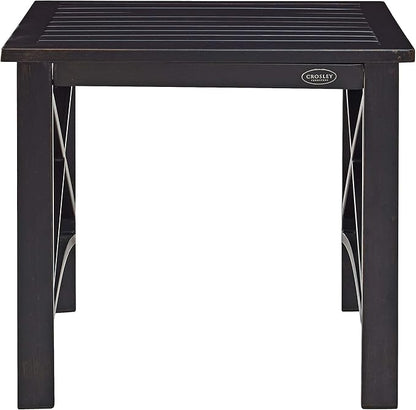 Crosley Furniture Kaplan Weather Resistant Metal Outdoor Side Table for Patio, Deck, Porch, Oiled Bronze