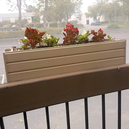 New Age Garden ECOFLEX 36" Window Box Planter, Moisture Resistant Outdoor Flower Box for Windows, Railings, or Fences, Weather Resistant Composite, No Tools Needed