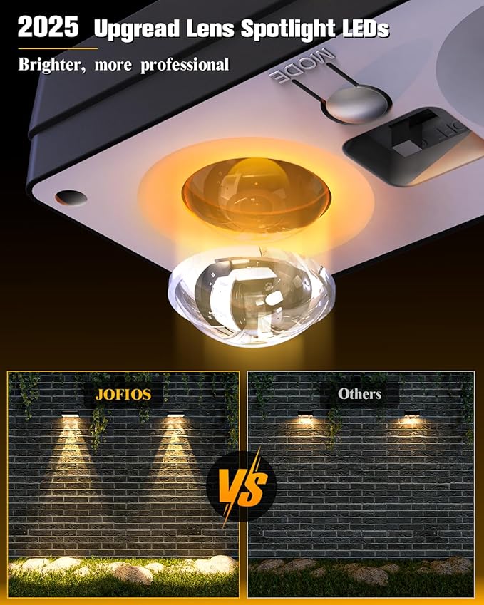 Solar Fence Lights 20 Pack, 50 Lumens Outdoor Solar Lights with 12 Modes RGB Color Glow LED，Waterproof, Solar Lights for Patio, Backyard, Deck, Fence, Railing