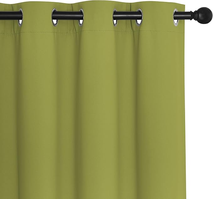 NICETOWN Blackout Curtain for Bedroom 90 inches Long - Window Treatment Thermal Insulated Grommet Room Darkening Drape for Living Room (Fresh Green, 1 Panel, 46 by 90 inches)