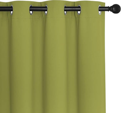 NICETOWN Blackout Room Divider Curtains for Sliding Glass Doors 102 Inches Long 1 Panel, Extra Wide Curtains for Doorway Patio Bedroom Living Room (Fresh Green, 80Wx102L, 1 Panel)