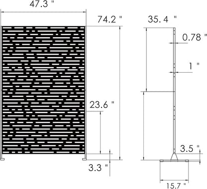 Kozyard Metal Privacy Screen 74" H x 47.2" W Decorative Outdoor Divider - Image 7