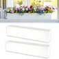 LaLaGreen Wall Planters for Outdoor (36 Inch, 2 Pack) White Carbon Steel Metal Hanging Flower Pots, Long Rectangular Wall Mount Window Box Planters for Succulents, Balcony, Fence, Deck Garden Décor