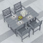 5-Piece Outdoor Dining Set, HDPE All-Weather Patio Table and Chairs Set for 4, Outdoor Patio Furniture Sets with Umbrella Hole for Outside, Deck, Backyard, Garden (Grey)