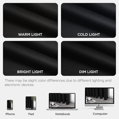 Joydeco Blackout Door Curtain for Doorway Privacy 108 Inches Long, Grommet Closet Curtain for Open Closet, Room Divider for Bedroom Living Room (Black, 52Wx108L, 1 Panel)