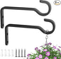 5.7 Inch 2 Pack Heavy Duty Outdoor Plant Hangers, Iron Hanging Plant Brackets for Hanging Plants Outside, Metal Plant Hooks Plant Wall Hooks for Hanging Lantern, Bird Feeder