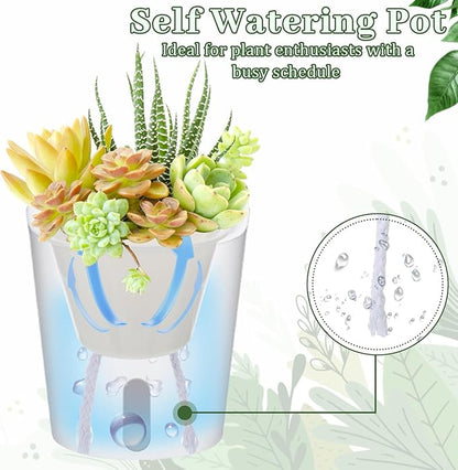SHENLIU 3" Self Watering Pots, 20 Sets Plastic Self Watering Planters for Indoor Planters with Water Level Indicator and Multiple Vents Perfect for Succulents ﻿House Plants Flowers