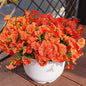Artificial Flowers for Outdoors, UV Resistant Fake Silk Morning Glory, Realistic Faux Plants for Outside Porch Patio Window Box Hanging Planter (16, Orange)