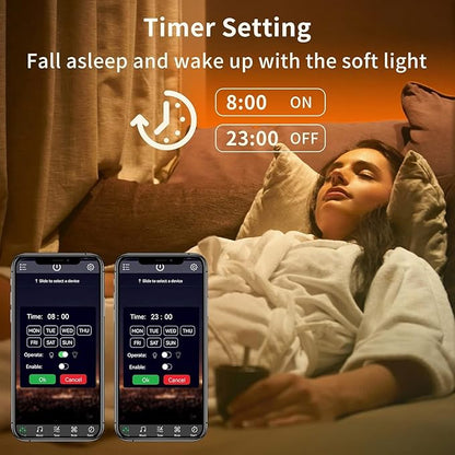 KSIPZE Led Lights for Bedroom 65.6ft Led Strip Lights with Remote RGB Color Changing Music Sync Bluetooth Smart App Control for Room Bedroom Lighting Flexible Home Décor