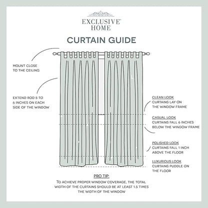 Exclusive Home Cabana Solid Indoor/Outdoor Light Filtering Hook-and-Loop Tab Top Curtain Panel Pair, 54"x120", Vanilla