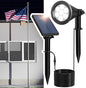 Solar Spotlight Outdoor, Spot Light with Separate Solar Panel ＆ 24.6ft Long Waterproof Cable, Bright 7-LED Ground Flag Pole Light, Dusk-to-Dawn Landscape Lighting for Flag, House, Tree, Garden (White)