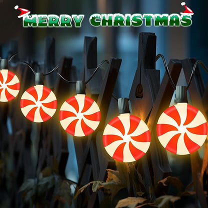 Ultimate Unicorn Christmas Lollipop Pathway Lights for Garden Christmas Decoration Red, 10 LED Peppermint String Lights with Stakes for Outdoor Sidewalk Pathway Rooftop Lawn Garden