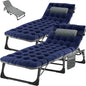 ABORON 2PK Heavy Duty Tanning Chair, 5-Gear Outdoor Folding Chaise Lounge Chair with Cushion,Portable Beach Lounge Chair for Outdoor Sunbathing Patio Pool Lawn Deck Poolside, Royal Blue-2pc