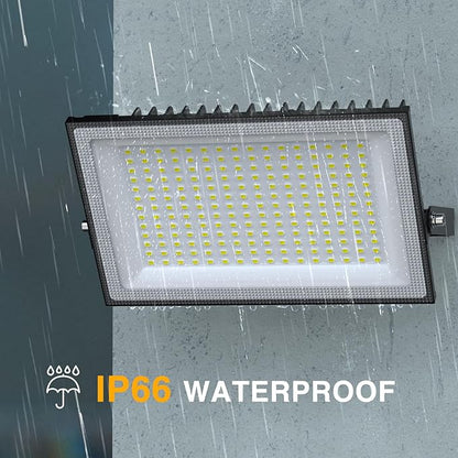 Onforu 200W LED Flood Lights Outdoor, 18000LM Bright Security Light, IP66 Waterproof Outdoor LED Lights, 6500K Daylight White Floodlight for Garage, Yard, Garden, Stadium, Playground, Arena(2 Pack)