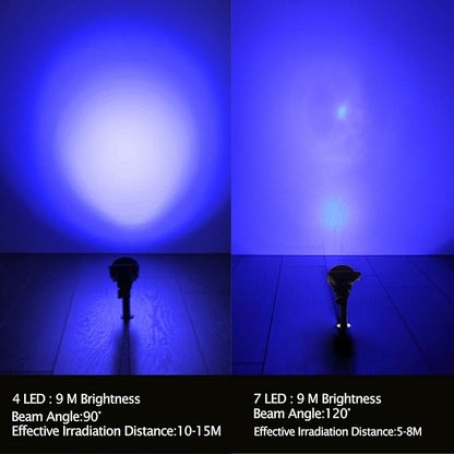 T-SUN Blue Solar Spotlights, Outdoor Waterproof Auto ON/Off Adjustable Garden Pond Lights for Tree, Patio, Yard, Driveway, Stairs, Pool Area