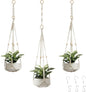 CADNLY Macrame Plant Hangers Indoor – Rope Hanging Plant Holder with Extender - Boho Hanging Planters Indoor - White Macrame Hanger Outdoor Flower Pot Holder from Ceiling Wall 3 Pack 6 Hooks