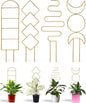 4 Pack Trellis for Climbing Plant Indoor, Small Metal Garden Trellis for Potted Plants Outdoor, Stake Mini Houseplant Trellis Support for Hoya, Vines, Pothos, Monstera (Gold)