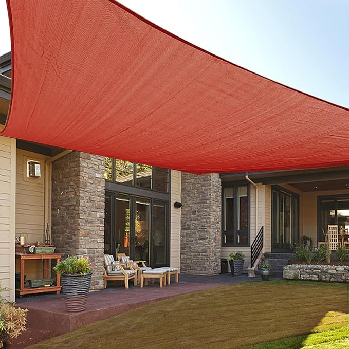 LOVE STORY Custom Size 4'x10' Terra Red Sun Shade Sail Rectangle UV Block Canopy Patio Sail Sunshades Fabric for Outdoor Garden Carport (We Make Custom Size)