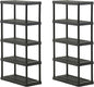 CENTREX CX 5-Tier Heavy Duty Plastic Storage Shelves that Support up to 150lbs/shelf, Organization and Storage, Weather-Resistant Design, Easy Assembly, 2 Pack, Black (72”H x 36”W x 18”D)