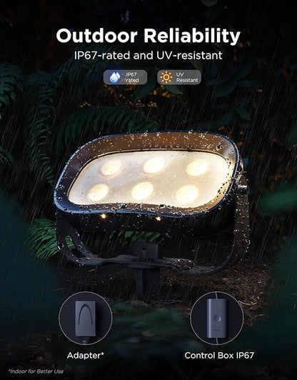 Govee Outdoor Tree Lights 3-Pack, RGBWIC LED Landscape Lighting, Outdoor Lights for Yard Garden Patio, 66 Scene Modes for Holiday Party and Event, App Control, Google Assistant, Matter