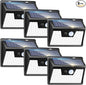 Peasur Solar Lights Outdoor Motion Sensor, 6 Pack 140 LED Solar Powered Fence Light Waterproof, 3 Modes Security Wall Lighting for Outside Yard Deck Garden