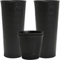 Worth 2 Pack 28" Tall Narrow Metal Planter with Inside Pot for Indoors or Outdoors, Deck, Patio or Front Porch, Hand-Hammered Texture, Black