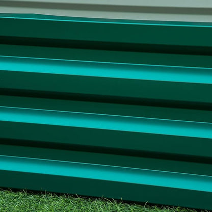 Outsunny Galvanized Raised Garden Bed, 4' x 2' x 1' Metal Planter Box, for Growing Vegetables, Flowers, Herbs, Succulents, Green