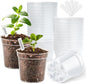 4 Inch Clear Nursery Pots for Plants, Plastic Plant Pot with Drainage Holes, Sturdy Seed Starter Pots, Small Transparent Seedling Pots with Plant Labels and Soil Screens, Gardening Gifts(30 Pack)