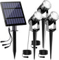 Solar Spot Lights Outdoor, 3-in-1 Garden Spotlights IP65 Waterproof 9.8ft Cable, 5W 4000mAh Separated Solar Panel, Auto On/Off for Tree Patio Yard Driveway Pathway Pool(Cold White 6000K)
