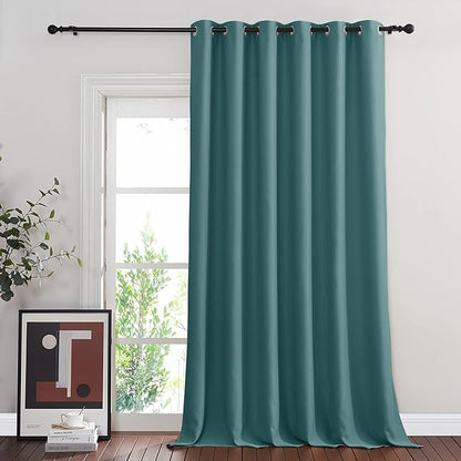 NICETOWN Blackout Room Darkening Window Curtain - Thermal Insulated Solid Grommet Blackout Patio Door Curtain/Drape for Living Room (Sea Teal, 1 Panel, 80 by 95-inch)