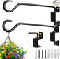 2PCS Wall Mounted Plant Hanger, Indoor/Outdoor Decorative Hook for Hanging Plants, Windchime, Baskets – Rustic Iron Plant Holder, Ideal Wall Décor, Ceiling Hooks for Indoor Garden- (12in)