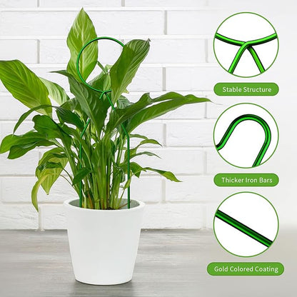 4 Pcs Small Metal Trellis for Potted Plants,Gold Trellis for Climbing Plants Indoor,Mini Trellis for Potted Plant Support Stake House Plant Trellis for Garden Potted,Hoya,Pothos,Flower,Monstera(Green)