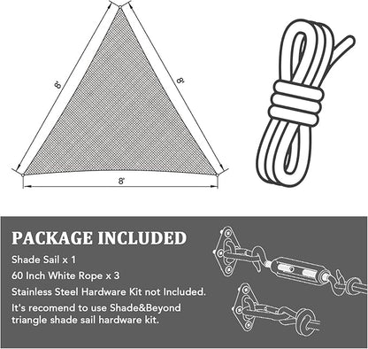 Shade&Beyond Triangle Sun Shade Sail 16'X16'X16' Permeable Canopy Light Grey for Patio Garden Yard Deck Pergola (We Make Custom Size)