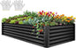 YITAHOME 8x4x1.5ft Large Raised Garden Bed Kit, Galvanized Metal Planter Box with Gloves, Ground Nails & Safety Rubber, Outdoor Above Ground Planters for Plants Vegetables Flowers, Black