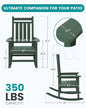 Green HDPE Patio Rocking Chair, Oversized, 350 lb Weight Capacity
