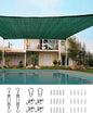 Quictent 185GSM HDPE Sun Shade Sail Canopy Green 98% UV-Blocked for Patio Outdoor Activities with Hardware Kits (24'x24')