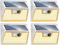 Peasur Solar Lights Outdoor Motion Sensor Waterproof, 4Pack 140LED White Solar Powered Fence Lights, 3 Modes Security Wall Lights for Garden Yard Outside Warm