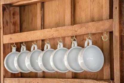 PlusRoc 20 Pack Ceiling Hooks for Hanging Plants Outdoor String Lights Heavy Duty, 2.2 Inch Eye Hook Screw in Cup Hooks Q-Hanger for Patio Lights, Wall Wood Fence Deck Mount(Gold)