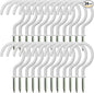 24 Pack Ceiling Hooks for Hanging Plants - 2.2 inches Heavy Duty, Hanging Hooks for Christmas Lights, Cups, Decors - White Vinyl Coated Screw in Plant Hanger Hook Indoor and Outdoor