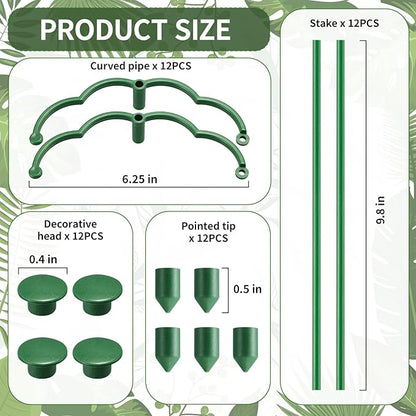 12 Pack Plant Support Stakes Sets - Versatile Plant Cages, Stackable Garden Flower Support， Small Plant Stakes for Indoor Plants,Tomato,Monstera, Peony, Hydrangea, Climbing Plants