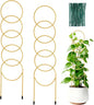 17.5 Inch Plant Trellis Indoor for Climbing Plants,Metal Small Garden Trellis for Potted Plants,Plant Stakes for Indoor Plants Accessories Hoya,Flower,Plant Support,Plant Gifts Gold 2PCS
