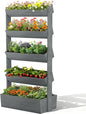 DoCred Vertical Wooden Raised Garden Bed, 5 Tier Upgraded Garden Planters Freestanding Wood Plant Stand Flower Rack Wooden Planter Box for Plants Herbs Flowers Vegetables Outdoor Indoor